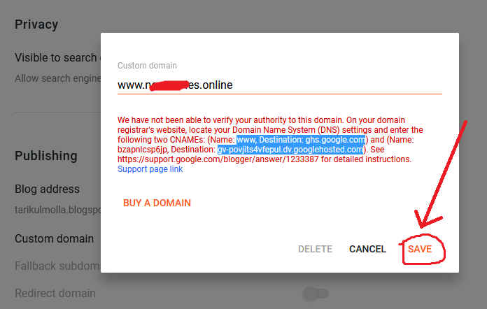 ব্লগারে কিভাবে কাস্টম ডোমেইন এড করবেন। Custom Domain Blogger